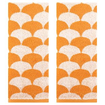Cotton Hand Towels, Geometric Absorbent Soft Decorative Hand Towel 2 Pack