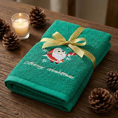 Christmas Cotton Hand Towels, Cute Letter Print Bathroom Decorative Hand Towel 2 Pack