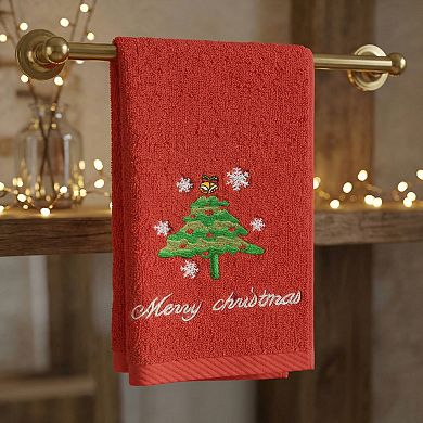 Christmas Cotton Hand Towels, Cute Letter Print Bathroom Decorative Hand Towel 2 Pack