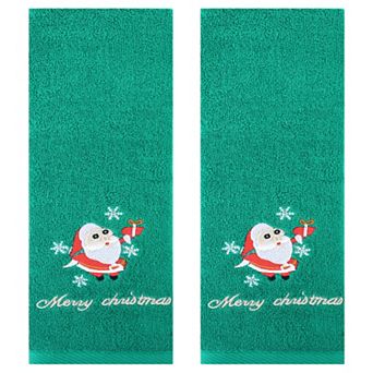 Christmas Cotton Hand Towels, Cute Letter Print Bathroom Decorative Hand Towel 2 Pack