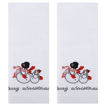 Christmas Cotton Hand Towels, Cute Letter Print Bathroom Decorative Hand Towel 2 Pack