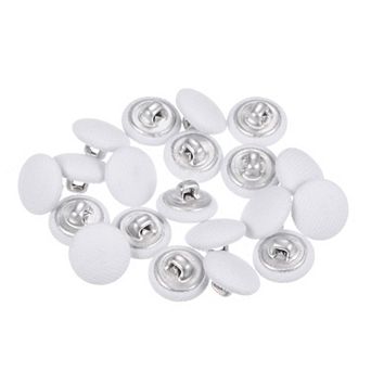 20 pc 20L Fabric Cloth Covered Button 12.5mm Metal Shank Round Sewing Buttons