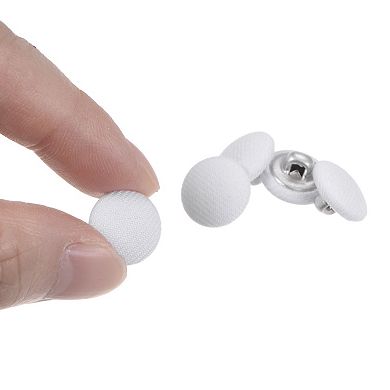 20pcs 20L Fabric Cloth Covered Button 12.5mm Metal Shank Round Sewing Buttons