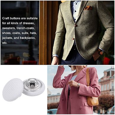 20pcs 20L Fabric Cloth Covered Button 12.5mm Metal Shank Round Sewing Buttons