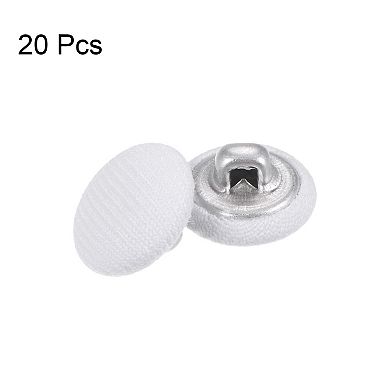 20pcs 20L Fabric Cloth Covered Button 12.5mm Metal Shank Round Sewing Buttons