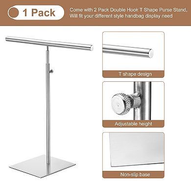 Necklace Display Stand Adjustable Height Jewelry Rack T Bar Tabletop Purse Holder