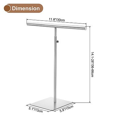Necklace Display Stand Adjustable Height Jewelry Rack T Bar Tabletop Purse Holder