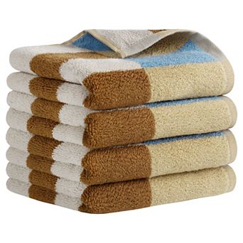 Checkered Cotton Hand Towels for Bathroom, Soft Absorbent Bathroom Hand Towel 4 Pack