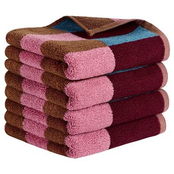 Checkered Cotton Hand Towels for Bathroom, Soft Absorbent Bathroom Hand Towel 4 Pack