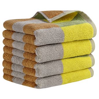 Checkered Cotton Hand Towels for Bathroom, Soft Absorbent Bathroom Hand Towel 4 Pack