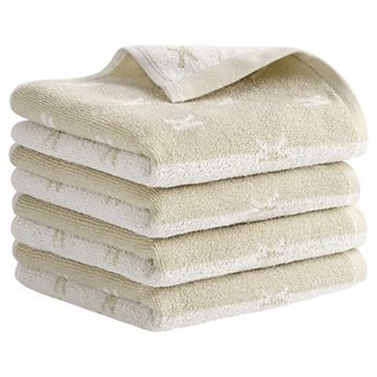 Letter Patterns Cotton Hand Towels, Comfortable Soft Absorbent, Daily Wash Essentials 4 Pack