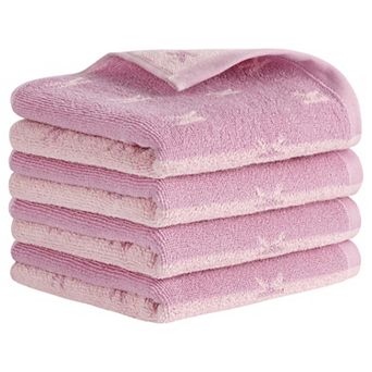 Letter Patterns Cotton Hand Towels, Comfortable Soft Absorbent, Daily Wash Essentials 4 Pack