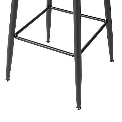 Glitzhome Set of 2 Modern Fabric Swivel Bar Stool