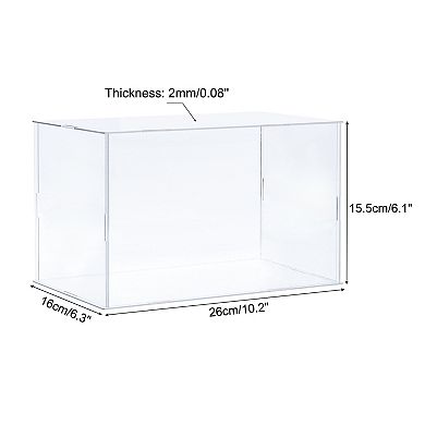 Acrylic Display Case Plastic Box Cube Storage Box Assemble Showcase 10.2"x6.3"x6.1"