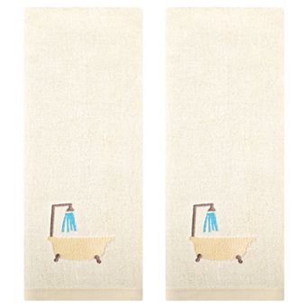 Cute Cartoon Pattern Decorative Hand Towel Set, 14" x 30" Soft Towels 2 Pack