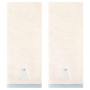 Cute Cartoon Pattern Decorative Hand Towel Set, 14" x 30" Soft Towels 2 Pack