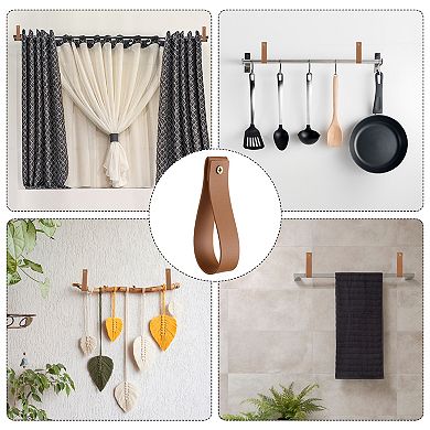 Curtain Rod Holder Wall Hanging Straps Curtain Rod Hook Brackets with Screws for Wall Bathroom