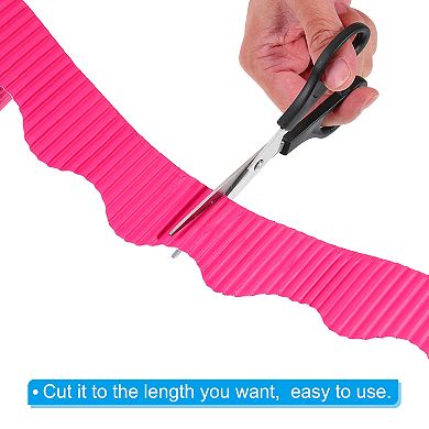 3.9inch x 49.2ft Bulletin Board Border, Scalloped Trim Paper Corrugated Paper