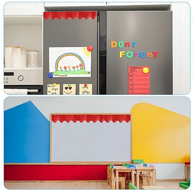 3.9inch x 49.2ft Bulletin Board Border, Scalloped Trim Paper Corrugated Paper