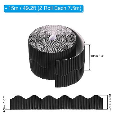 3.9inch x 49.2ft Bulletin Board Border, Scalloped Trim Paper Corrugated Paper