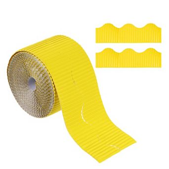 3.9inch x 49.2ft Bulletin Board Border, Scalloped Trim Paper Corrugated Paper