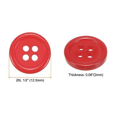 Sewing Buttons Resin Round Flat 4-Hole Craft Buttons for Sewing