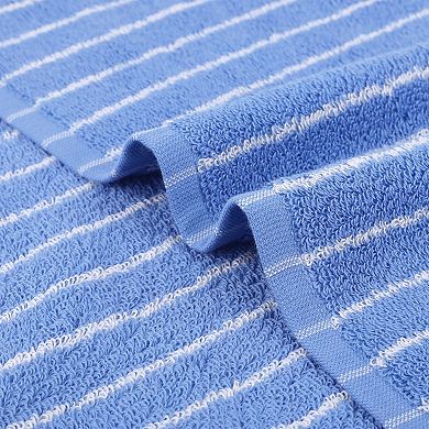 Stripe Hand Towels, Cotton Soft Absorbent Durable Bath and Face Towel 4 Pack