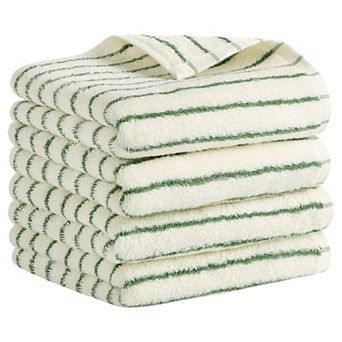 Stripe Hand Towels, Cotton Soft Absorbent Durable Bath and Face Towel 4 Pack