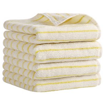 Stripe Hand Towels, Cotton Soft Absorbent Durable Bath and Face Towel 4 Pack
