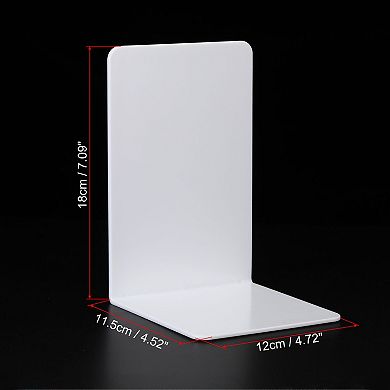 Acrylic Bookends, 2 Pack Plastic L-shaped Book Ends for Shelves Desktop Bookshelf Magazine Organizer