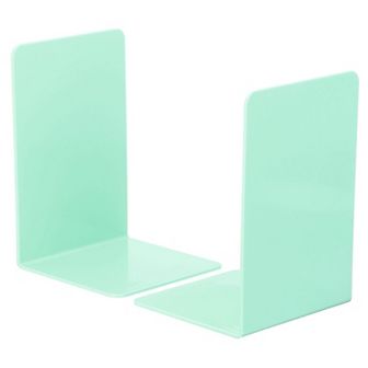 Acrylic Bookends, 2 Pack Plastic L-shaped Book Ends for Shelves Desktop Bookshelf Magazine Organizer