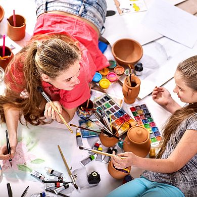 12 Compartments Paint Palette, 2 Pack Plastic Painting Tray Deep Saver Box