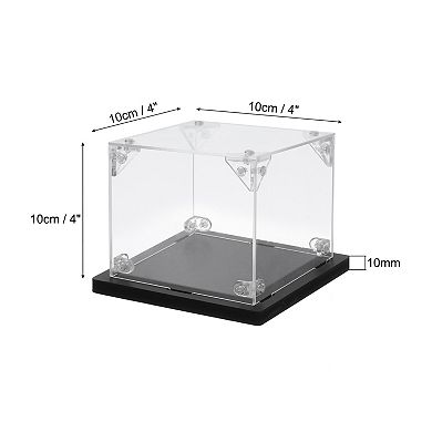 Acrylic Display Case, 4"x4"x4" Clear Display Box Assemble Dustproof Display Box Storage Organizer