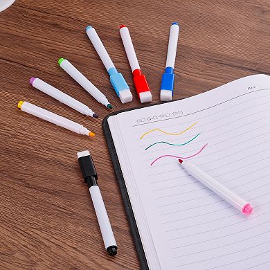 Dry Erase Marker Pens, 30 Pack Black Ink Fine Point Low Odor Whiteboard with Eraser Cap