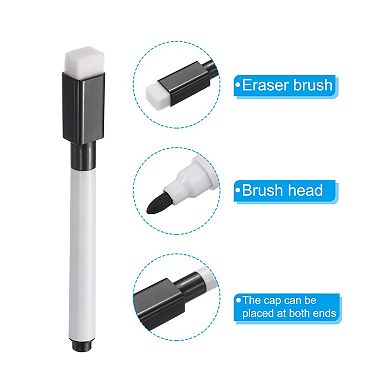 Dry Erase Marker Pens, 30 Pack Black Ink Fine Point Low Odor Whiteboard with Eraser Cap