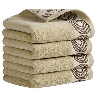 Striped Hand Towels, Cotton Soft Absorbent Bathroom Towel Multipurpose Use 4 Pack