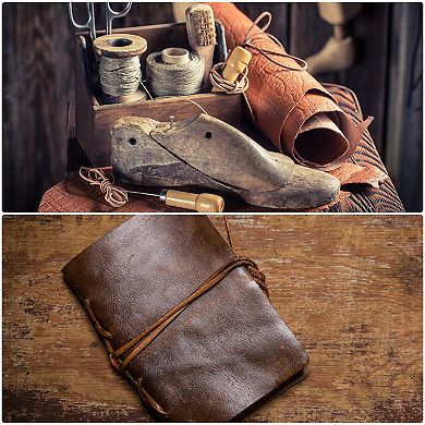 Flat Leather Cord, 5.5 Yard 5mm Leather String Strips Lacing for DIY Crafts Making Bracelet