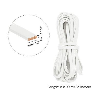Flat Leather Cord, 5.5 Yard 5mm Leather String Strips Lacing for DIY Crafts Making Bracelet