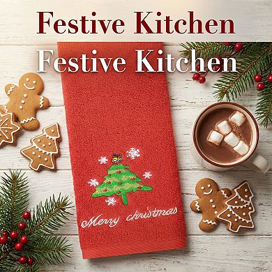 Christmas Cotton Hand Towels, Cute Letter Print Bathroom Decorative Hand Towel 4 Pack