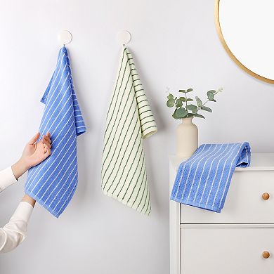 Stripe Hand Towels, Cotton Soft Absorbent Durable Bath and Face Towel 2 Pack