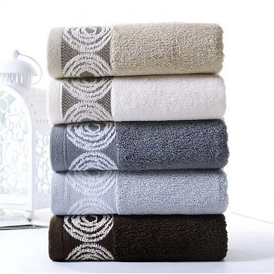 Striped Hand Towels, Cotton Soft Absorbent Bathroom Towel Multipurpose Use 2 Pack
