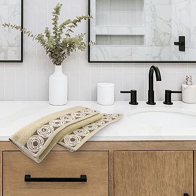 Striped Hand Towels, Cotton Soft Absorbent Bathroom Towel Multipurpose Use 2 Pack