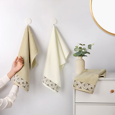 Striped Hand Towels, Cotton Soft Absorbent Bathroom Towel Multipurpose Use 2 Pack