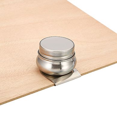 2" x 1.8" Palette Cups, 3 Pack Paint Pot Container Cup with Lid and Clip Stainless Steel Silver