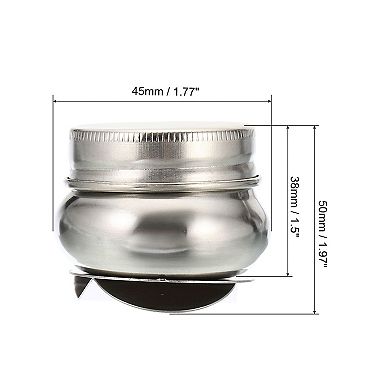 2" x 1.8" Palette Cups, 3 Pack Paint Pot Container Cup with Lid and Clip Stainless Steel Silver