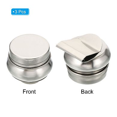 2" x 1.8" Palette Cups, 3 Pack Paint Pot Container Cup with Lid and Clip Stainless Steel Silver