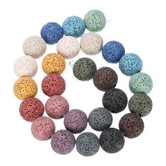 Mix Colors Volcanic Rock Beads 16mm Essential Oil Diffuser Stone,1 Strand 26 pc