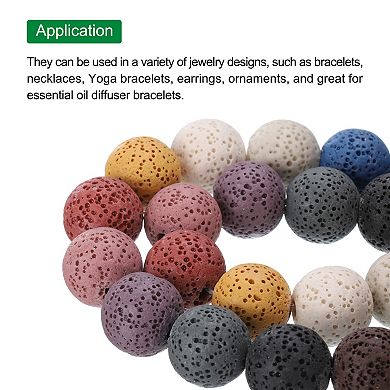 Mix Colors Volcanic Rock Beads 16mm Essential Oil Diffuser Stone,1 Strand 26pcs