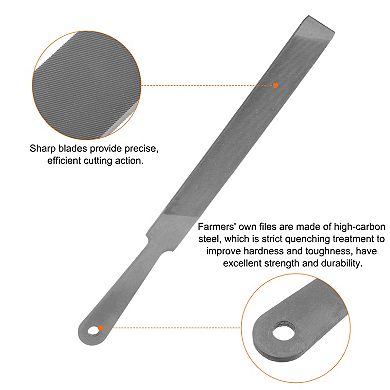 Farmers Own Files Carbon Steel Single Cut Flat Hand Rasp File for Deburring Removing Material