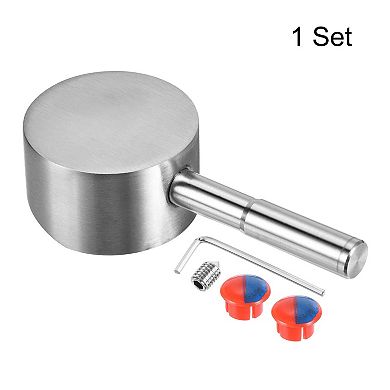 Single Lever Faucet Handle for 35mm Cartridge, Stainless Steel Faucet Handle Replacement Silver